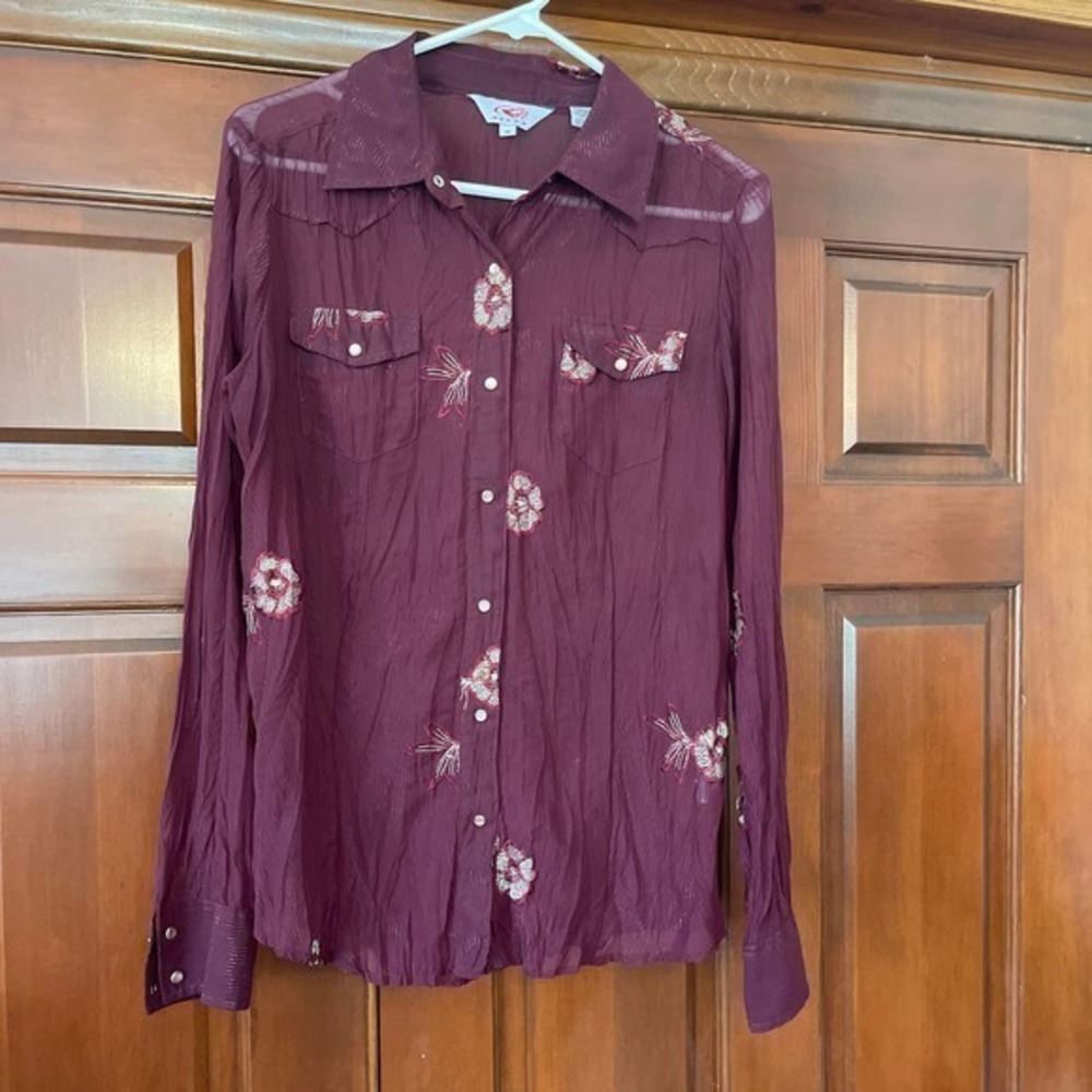 ROPER METALLIC THREAD SHEER WESTERN SHIRT